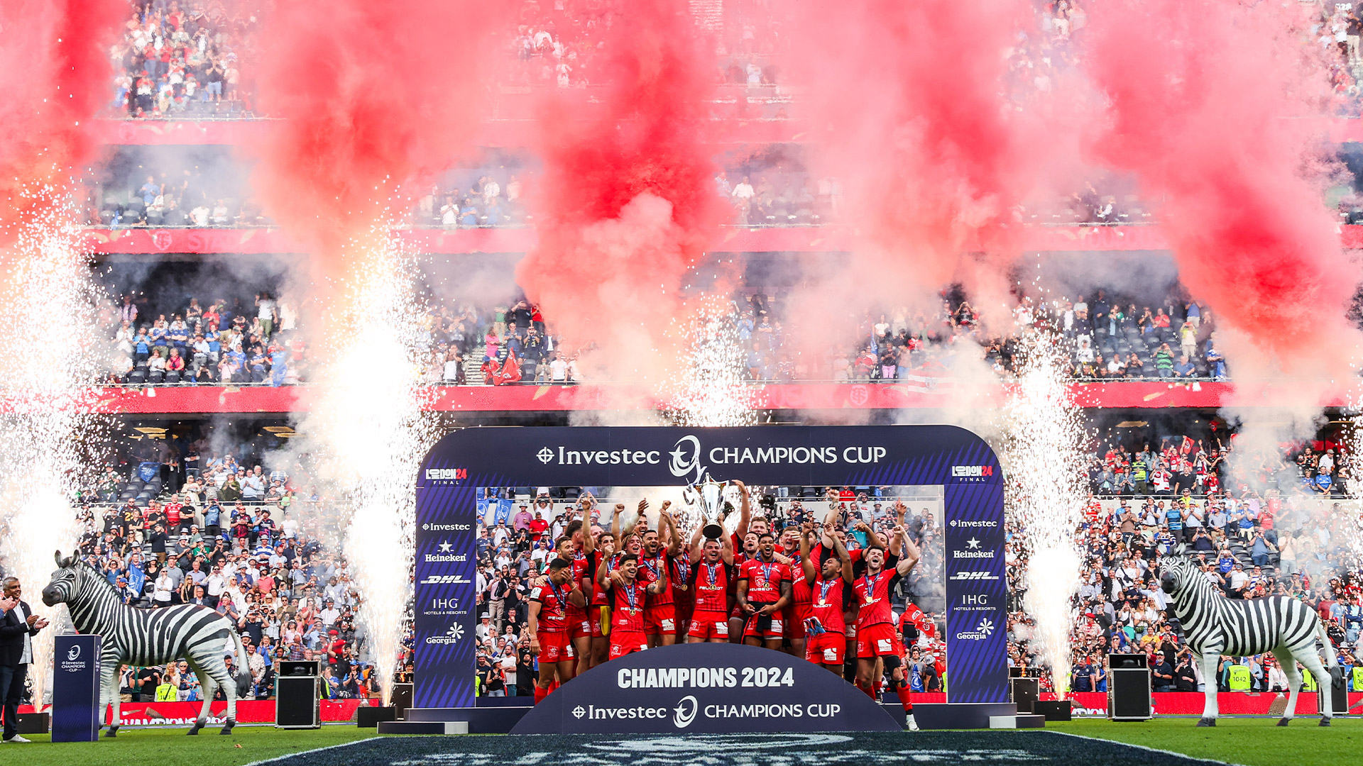 Investec Champions Cup 2024 winners trophy lift